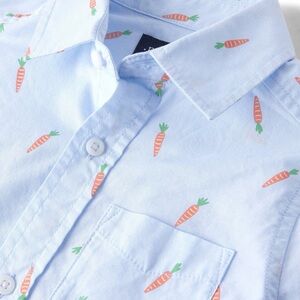 Adorable Easter Light Blue Old Navy Shirt with Carrot Print